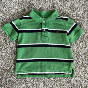 Baby Gap Green with Navy/White Stripe Polo Shirt
